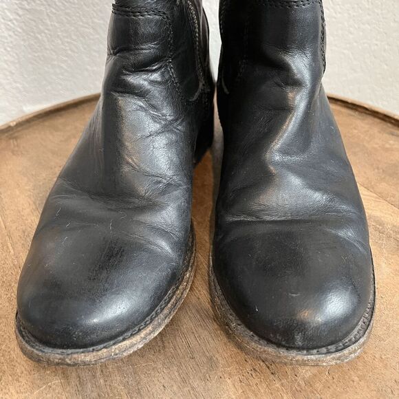 FRYE Boots Black Leather Melissa Button Short Ankle Booties Women's Size 5.5 - Picture 2 of 11